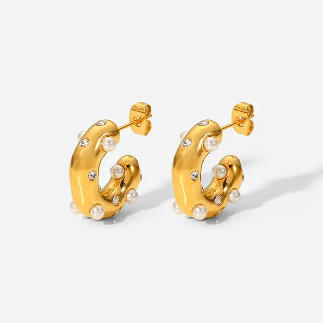 18K “ The Mix” Hoop Earrings