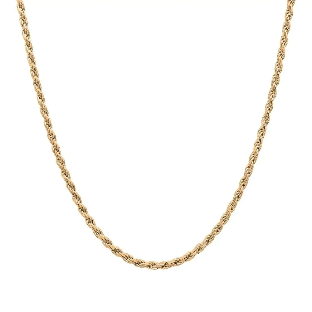 18K Over Sterling Silver Rope Chain