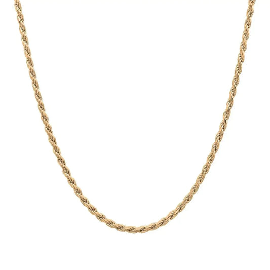 18K Over Sterling Silver Rope Chain