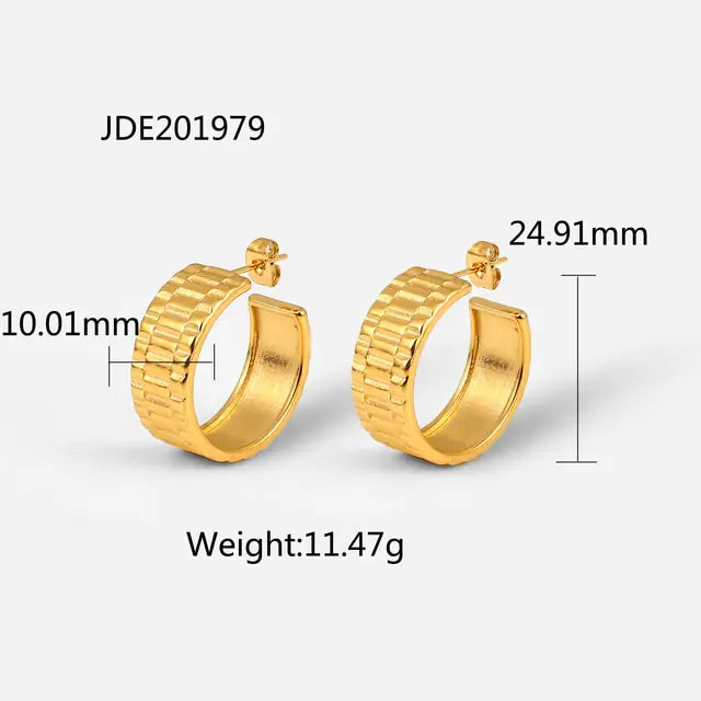 18K “ The Mix” Hoop Earrings