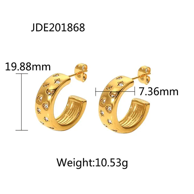 18K “ The Mix” Hoop Earrings