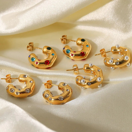 18K “ The Mix” Hoop Earrings