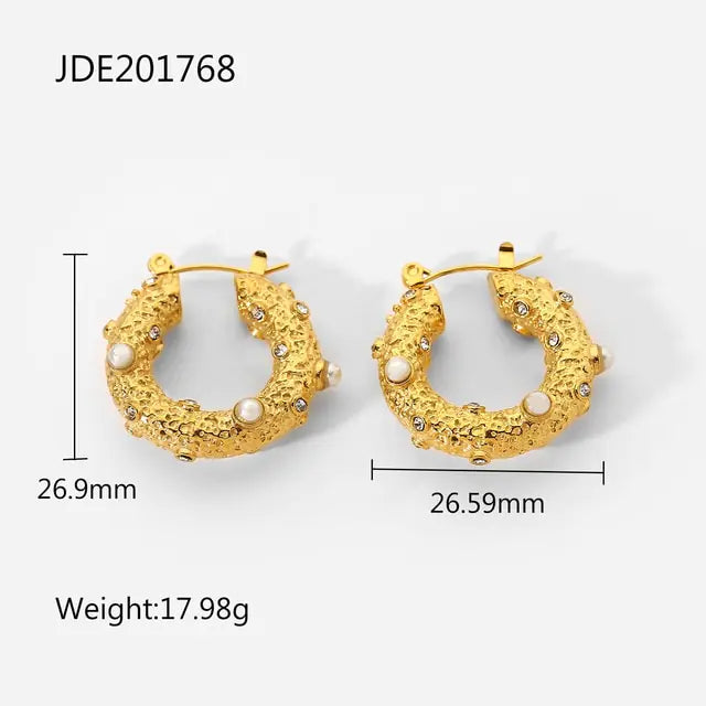 18K “ The Mix” Hoop Earrings