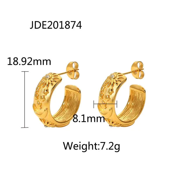 18K “ The Mix” Hoop Earrings